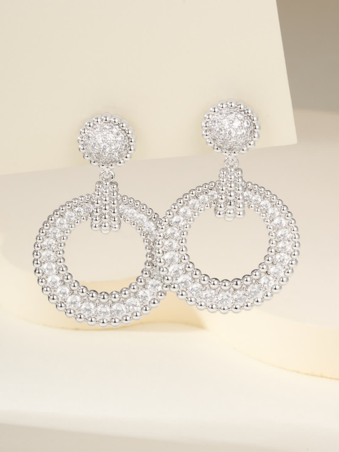 Elegant Gold and Silver Hoop Earrings with Crystal Accents